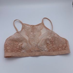 Victoria’s Secret Lace Halter Bralette M, Peach